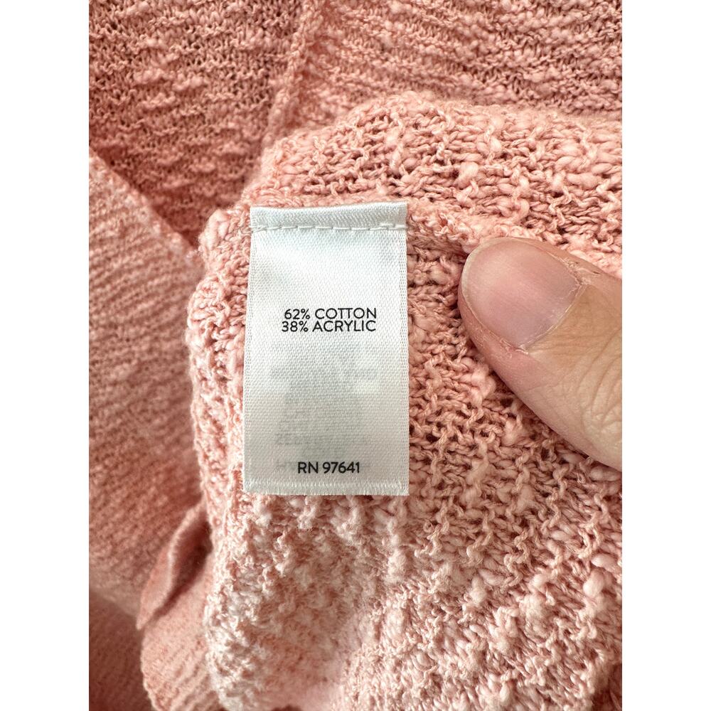 J.JILL Pink Textured Knit Button Front Cardigan Sweater | Tall Medium - Picture 6 of 7